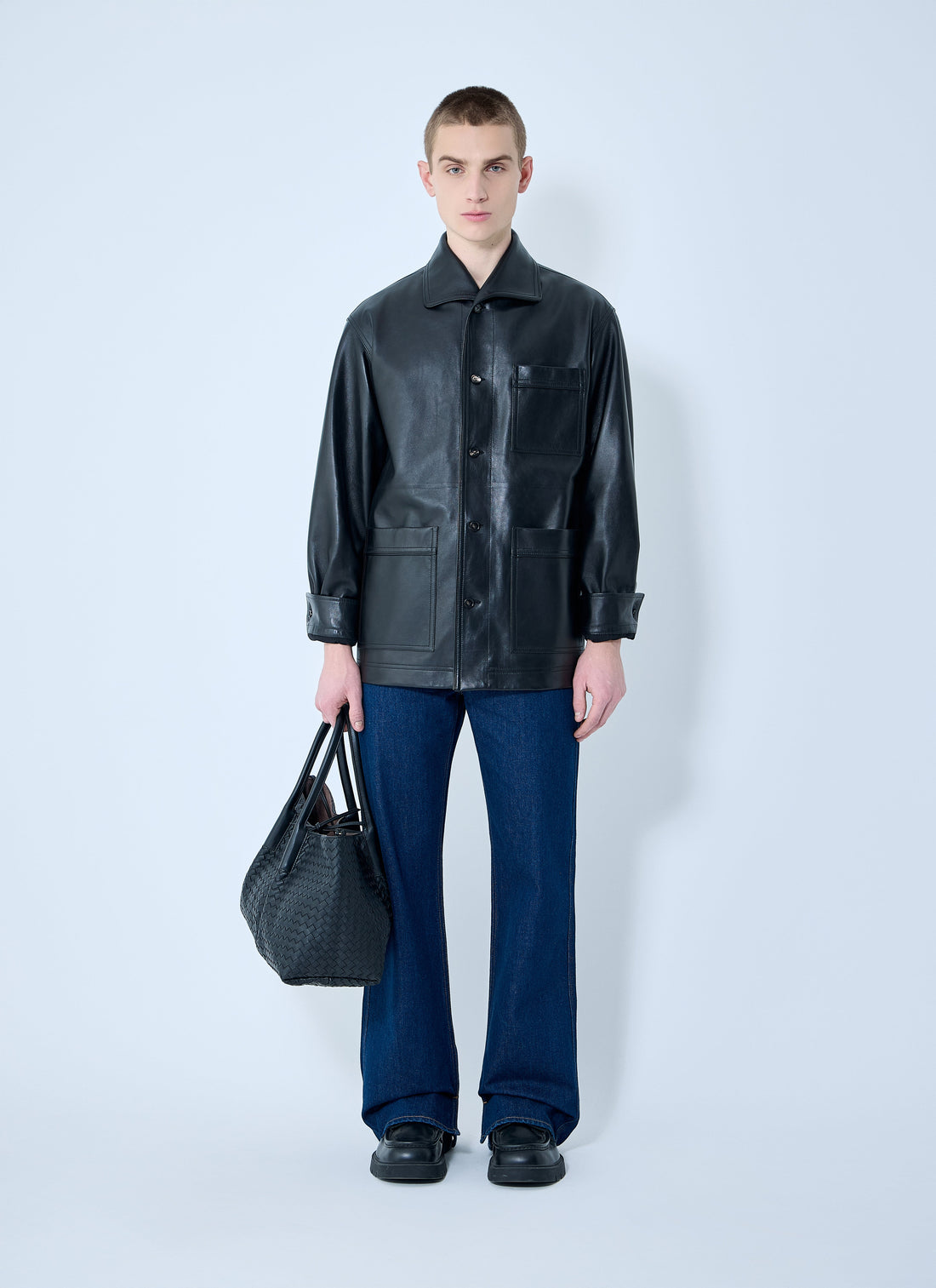 Bottega Veneta Men Leather Pyjama Shirt by Luosophy
