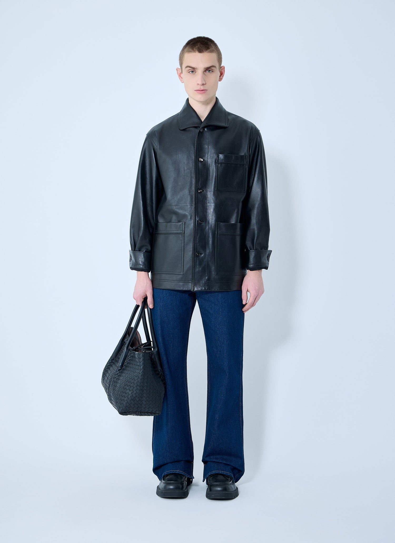 Bottega Veneta Men Leather Pyjama Shirt by Luosophy