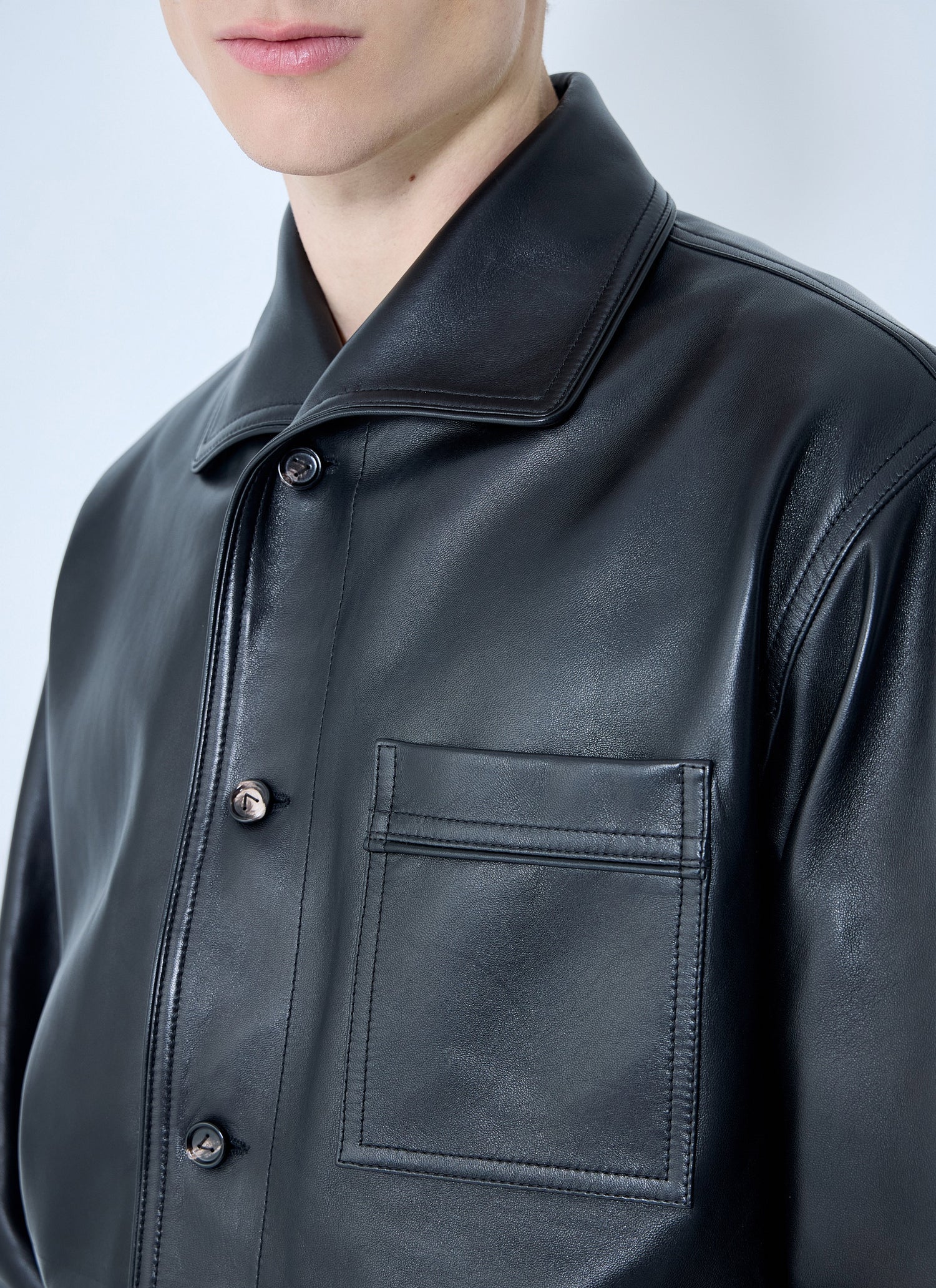 Bottega Veneta Men Leather Pyjama Shirt by Luosophy