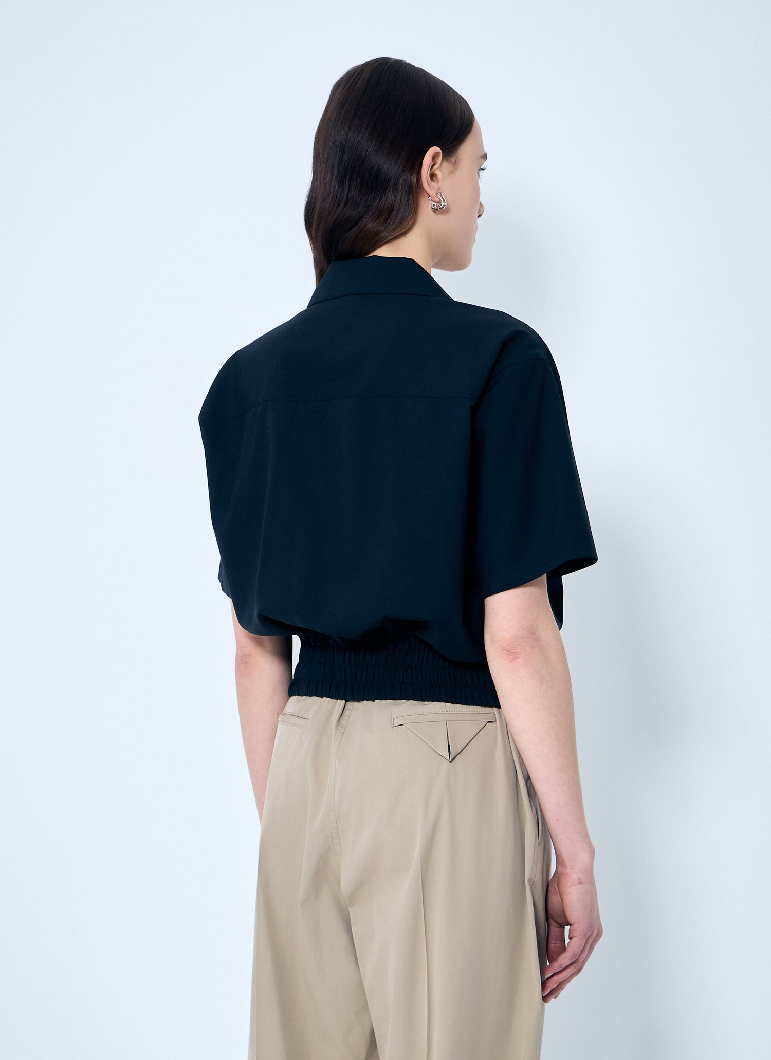 Bottega Veneta Women Wool Camp Collar Shirt by Luosophy