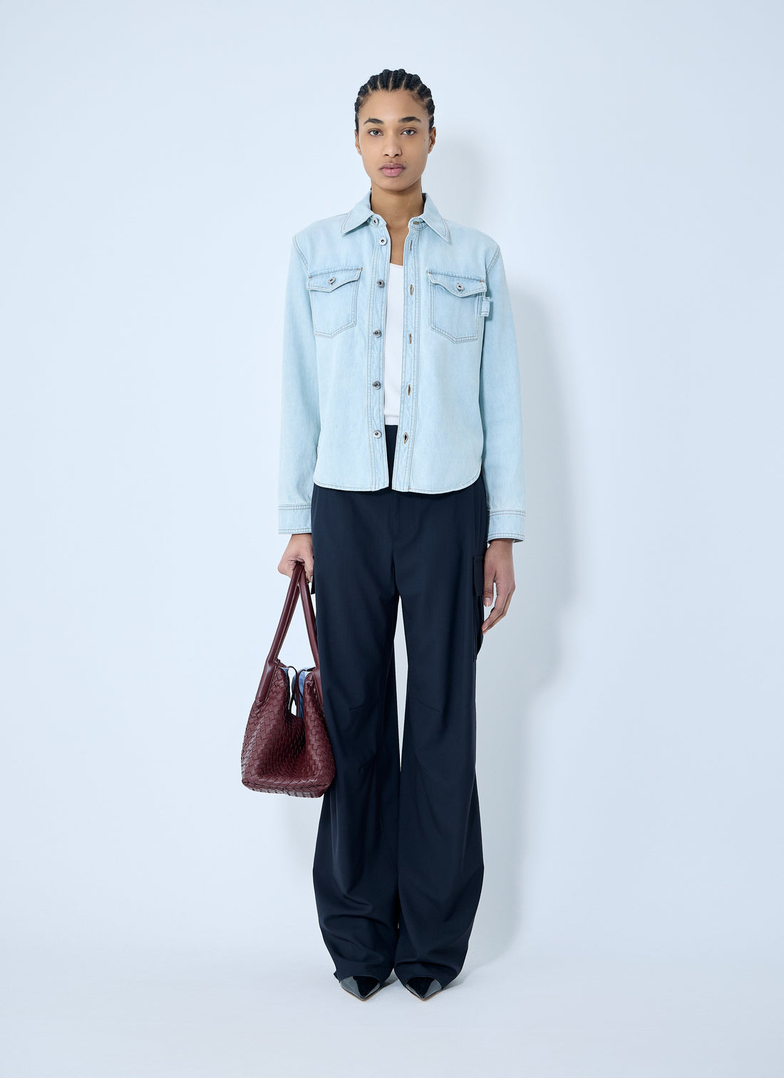 Bottega Veneta Women Extra Bleach Denim Shirt by Luosophy