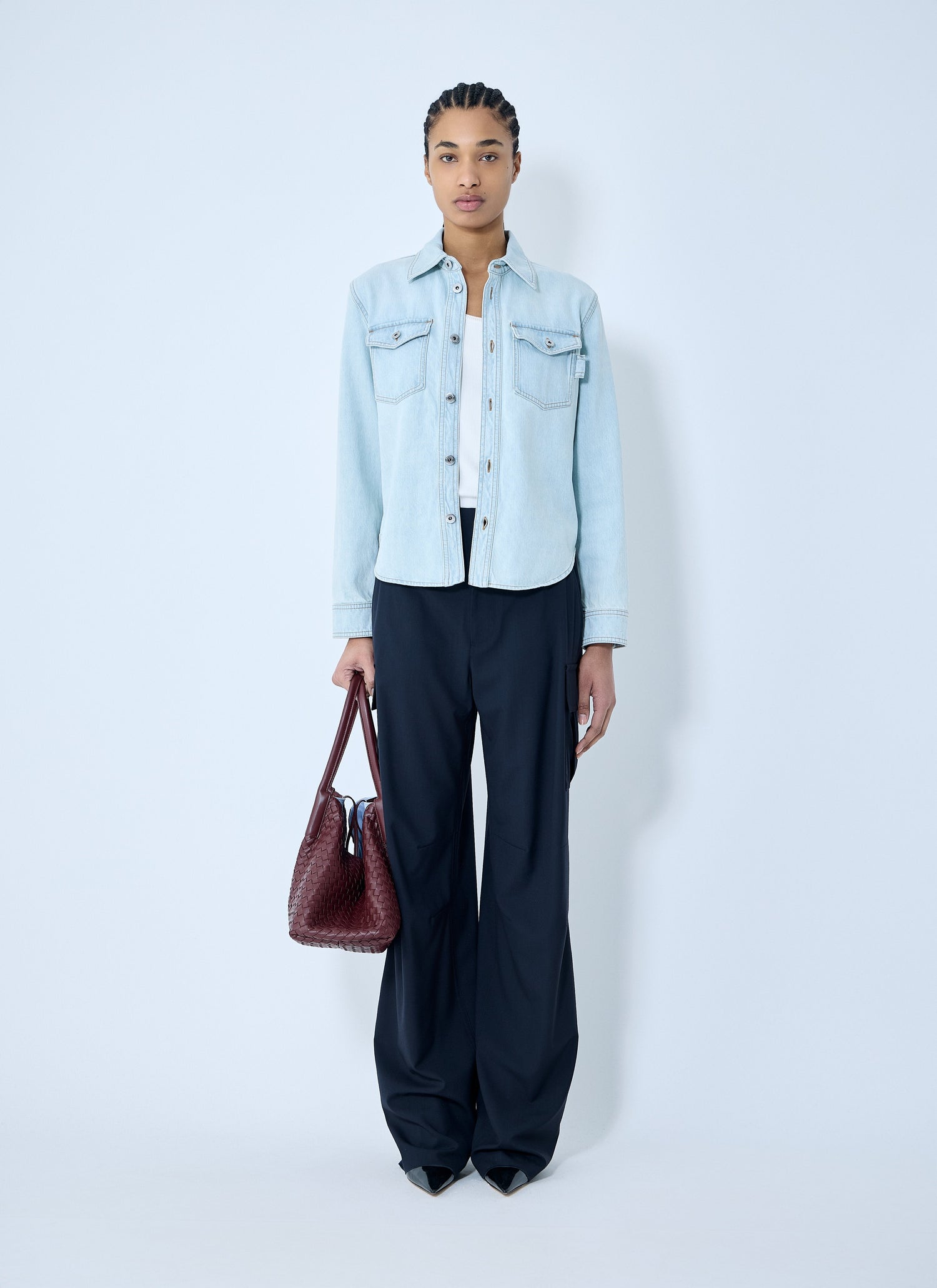 Bottega Veneta Women Extra Bleach Denim Shirt by Luosophy