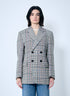 Bottega Veneta Women Structured Check-Cotton Blazer by Luosophy