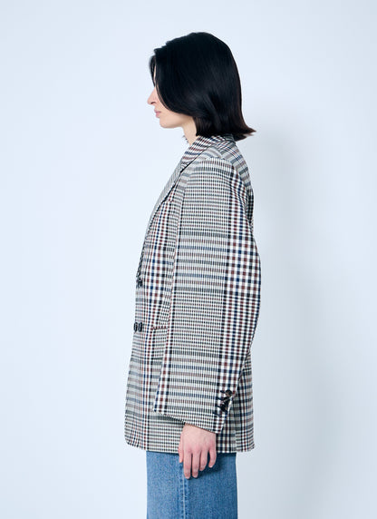 Bottega Veneta Women Structured Check-Cotton Blazer by Luosophy