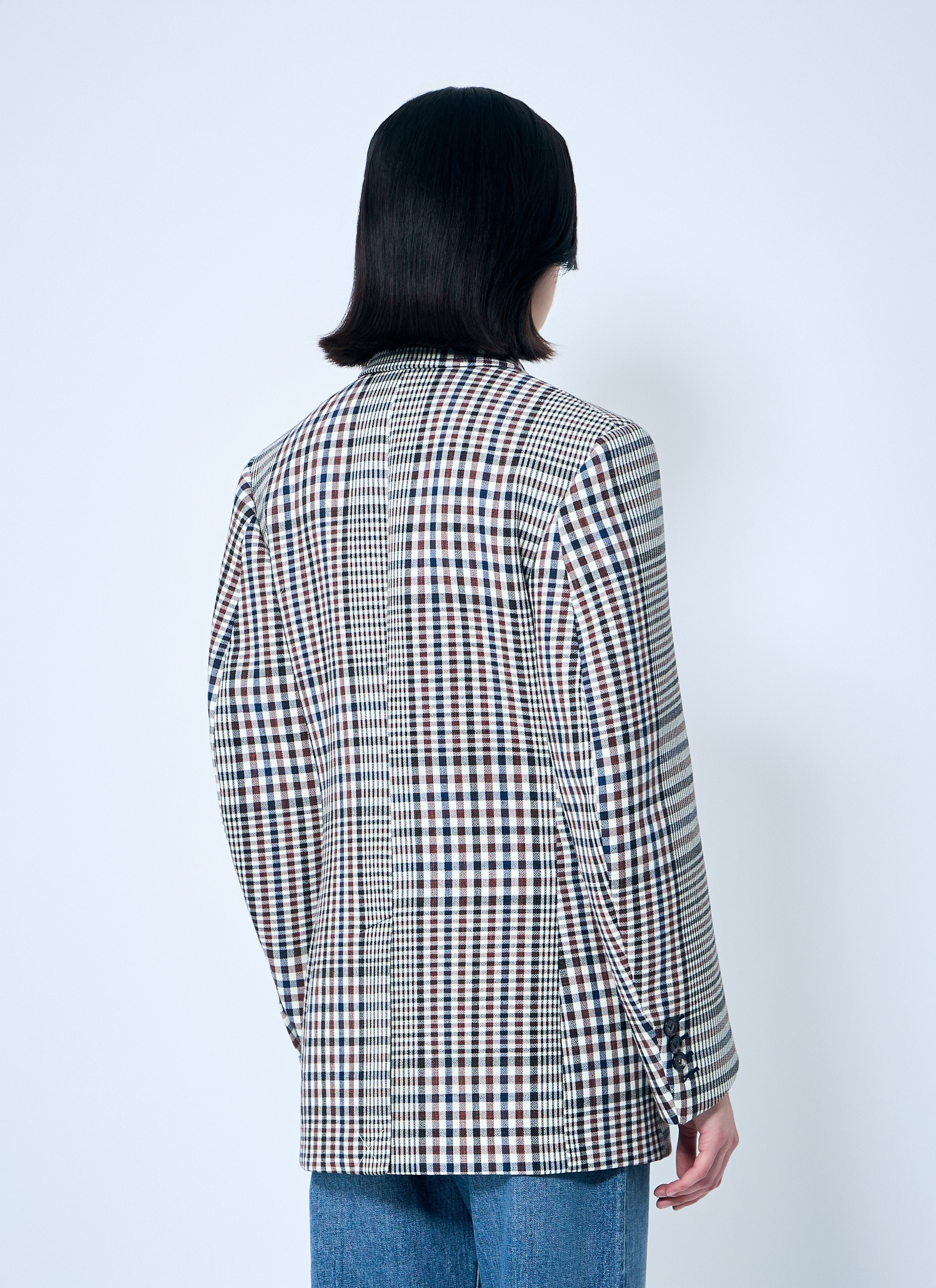 Bottega Veneta Women Structured Check-Cotton Blazer by Luosophy