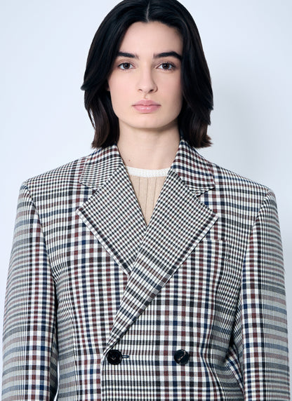Bottega Veneta Women Structured Check-Cotton Blazer by Luosophy