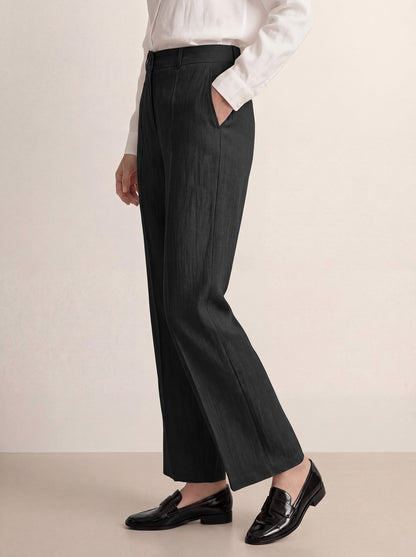 Linen Tailored Wide Leg Full Length Pants LEIGHTON by LINTICO