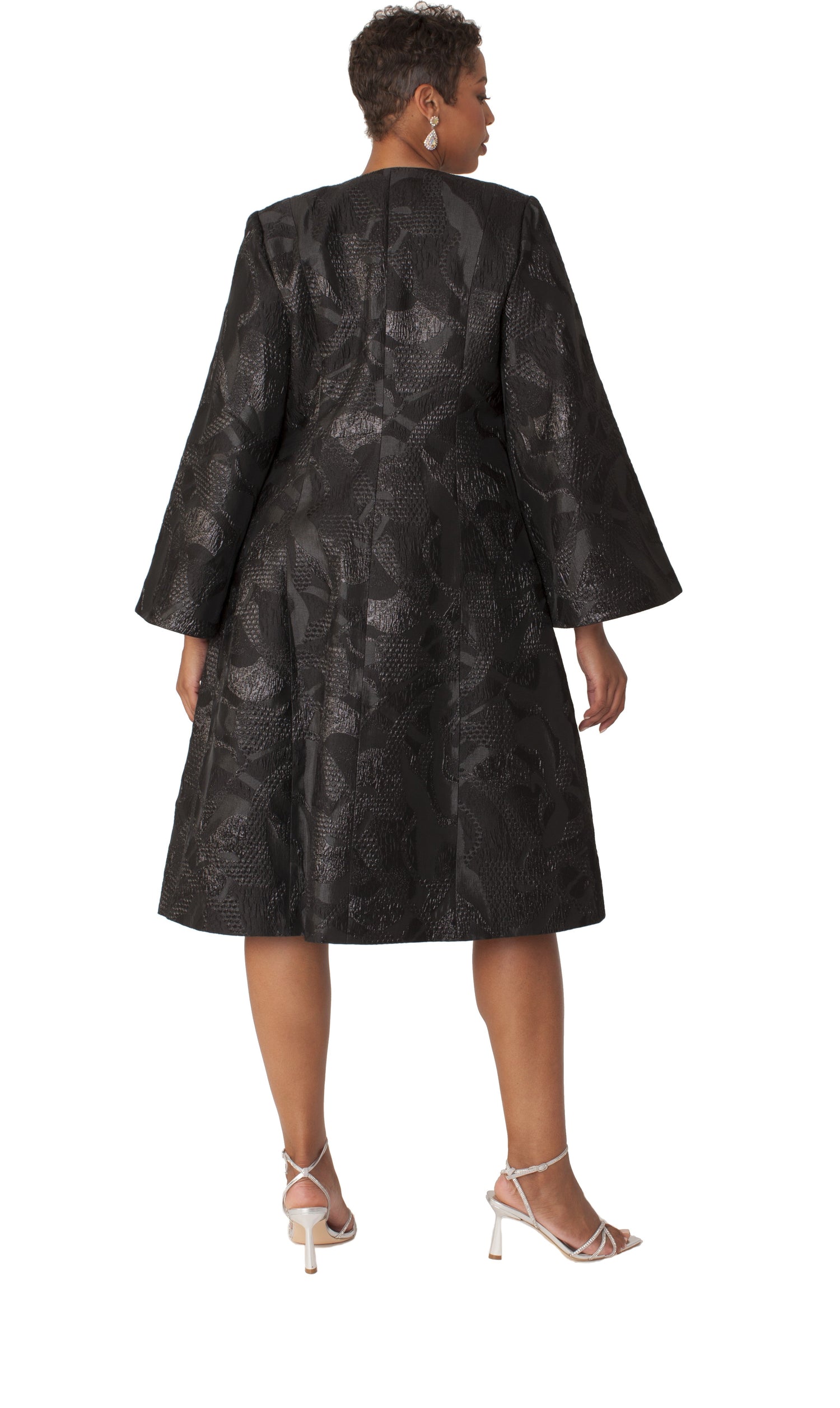 Brocade Jacket Dress &amp; Dress Set with Bell Sleeves- 4852 by Tally Taylor