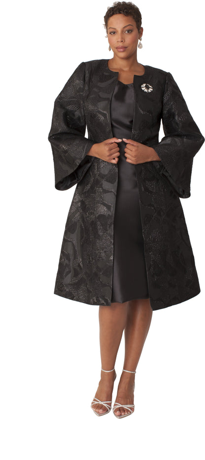 Brocade Jacket Dress &amp; Dress Set with Bell Sleeves- 4852 by Tally Taylor