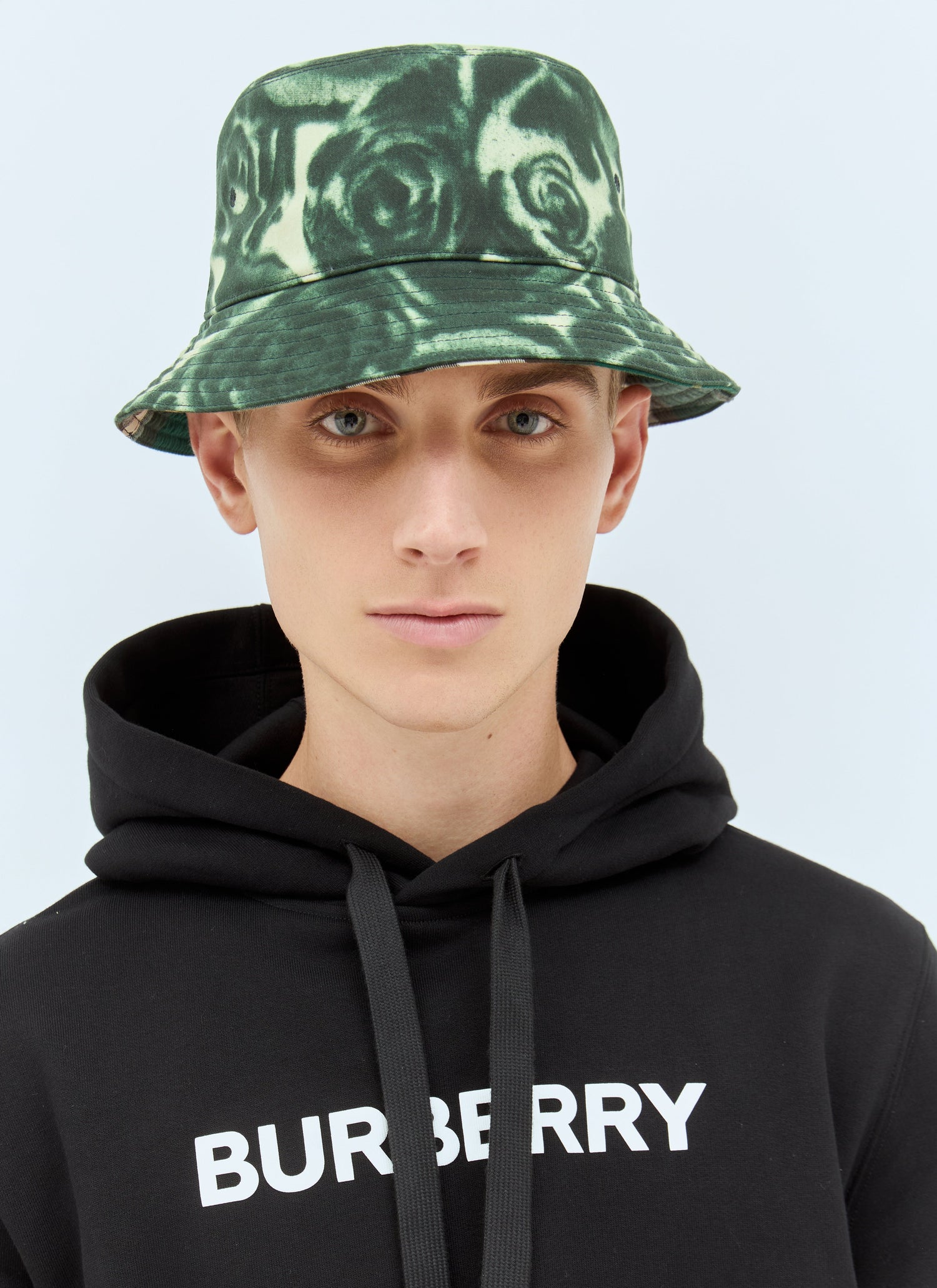Burberry Men Rose Print Wax Bucket Hat by Luosophy
