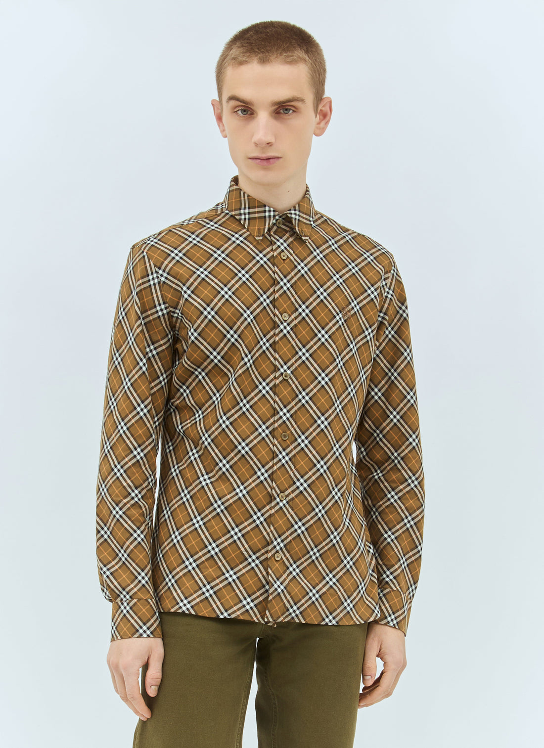 Burberry Men Check Cotton Shirt by Luosophy