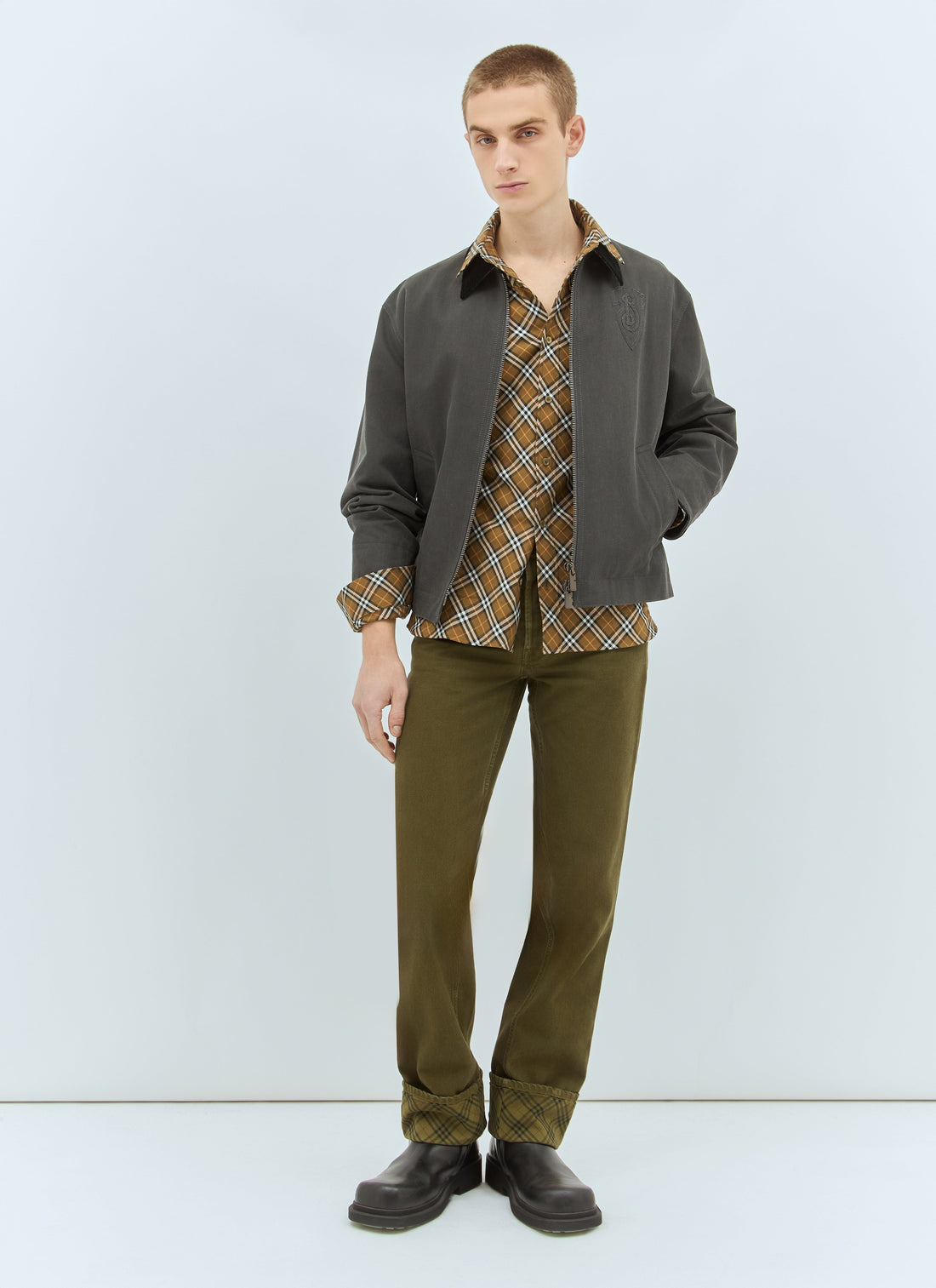 Burberry Men Check Cotton Shirt by Luosophy