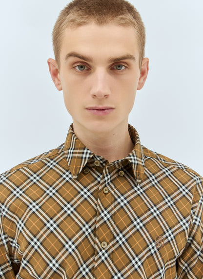 Burberry Men Check Cotton Shirt 