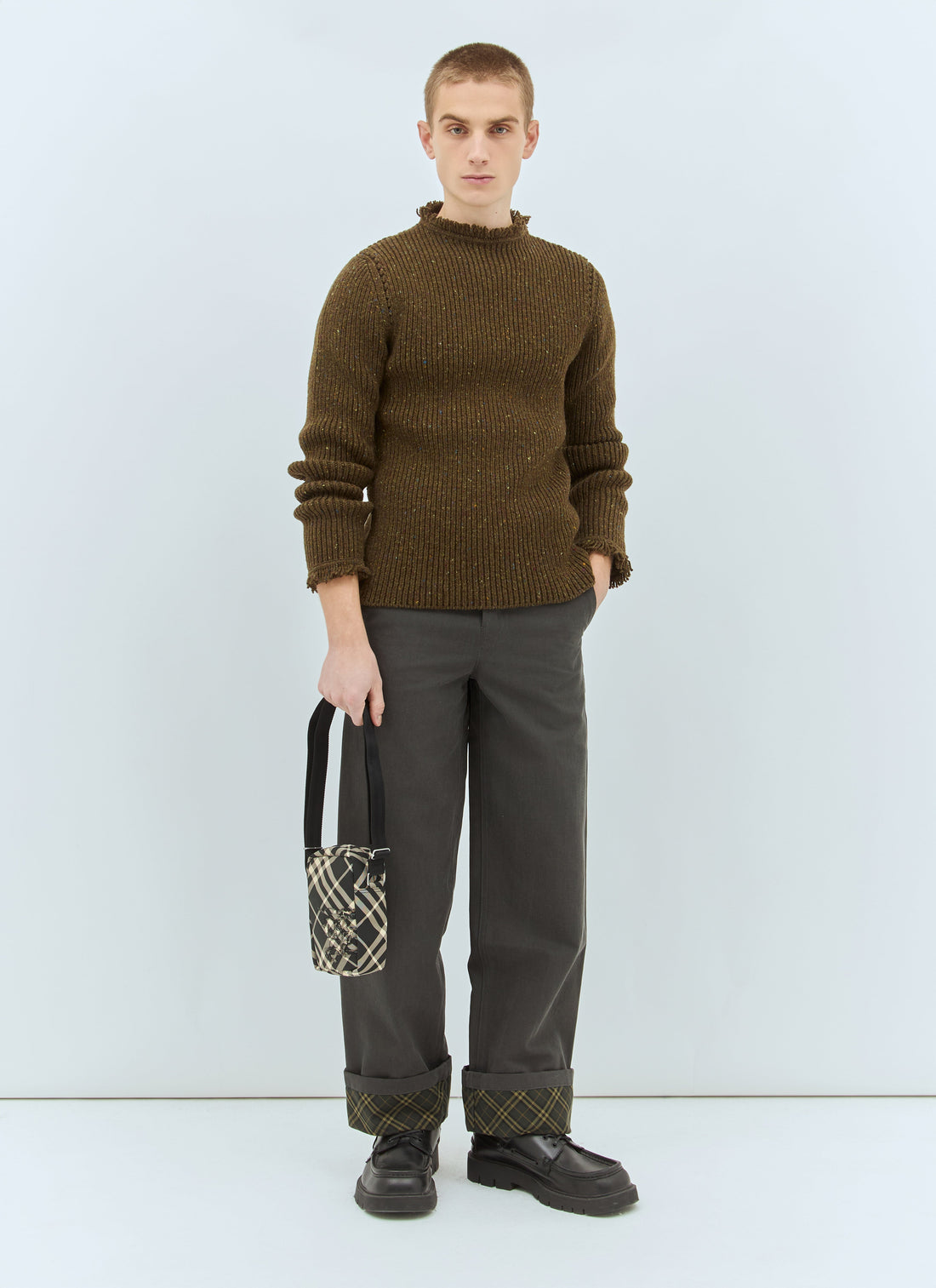 Burberry Men Fringed Wool Sweater by Luosophy