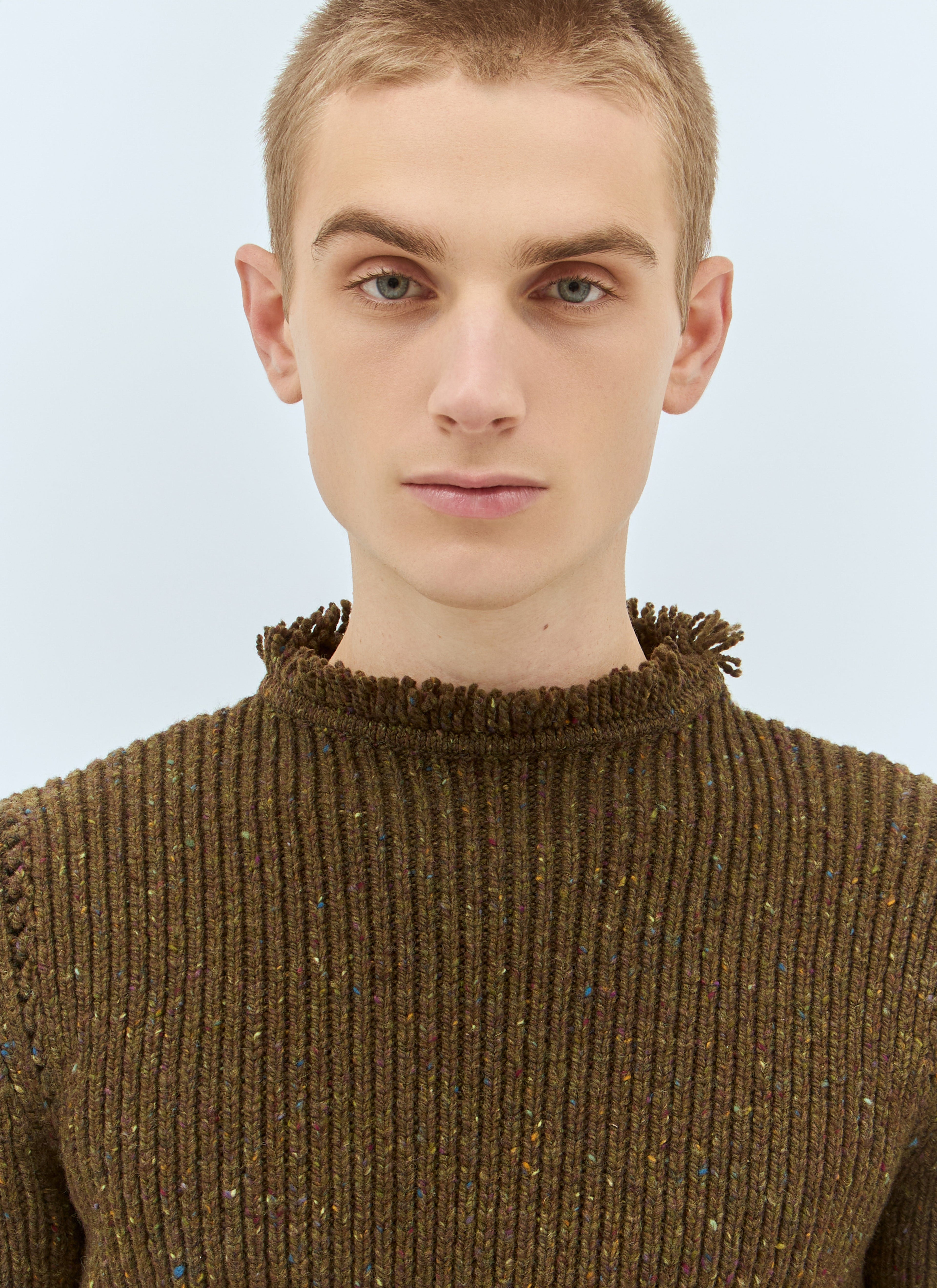 Burberry Men Fringed Wool Sweater by Luosophy