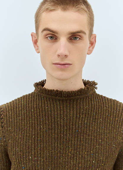 Burberry Men Fringed Wool Sweater by Luosophy