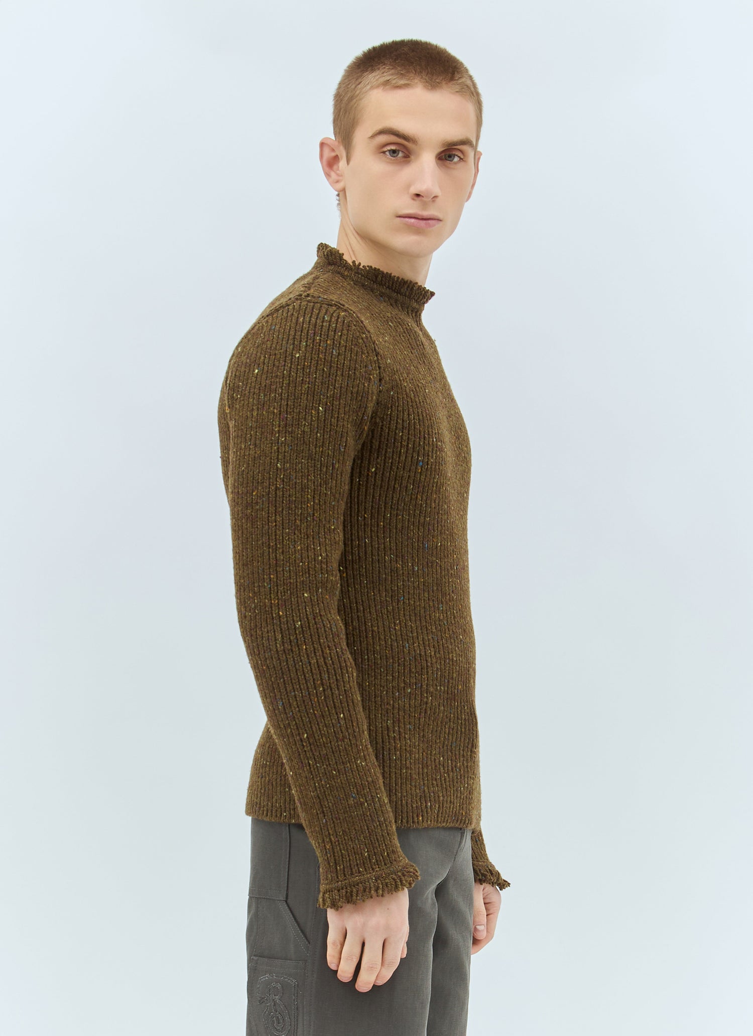 Burberry Men Fringed Wool Sweater by Luosophy
