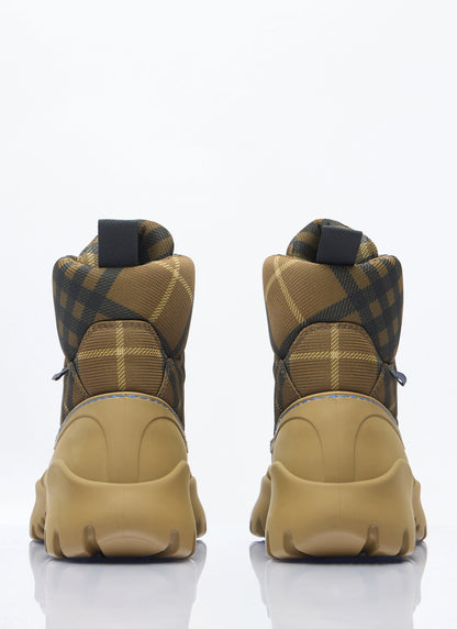 Burberry Men Check Scoot Trek Boots by Luosophy