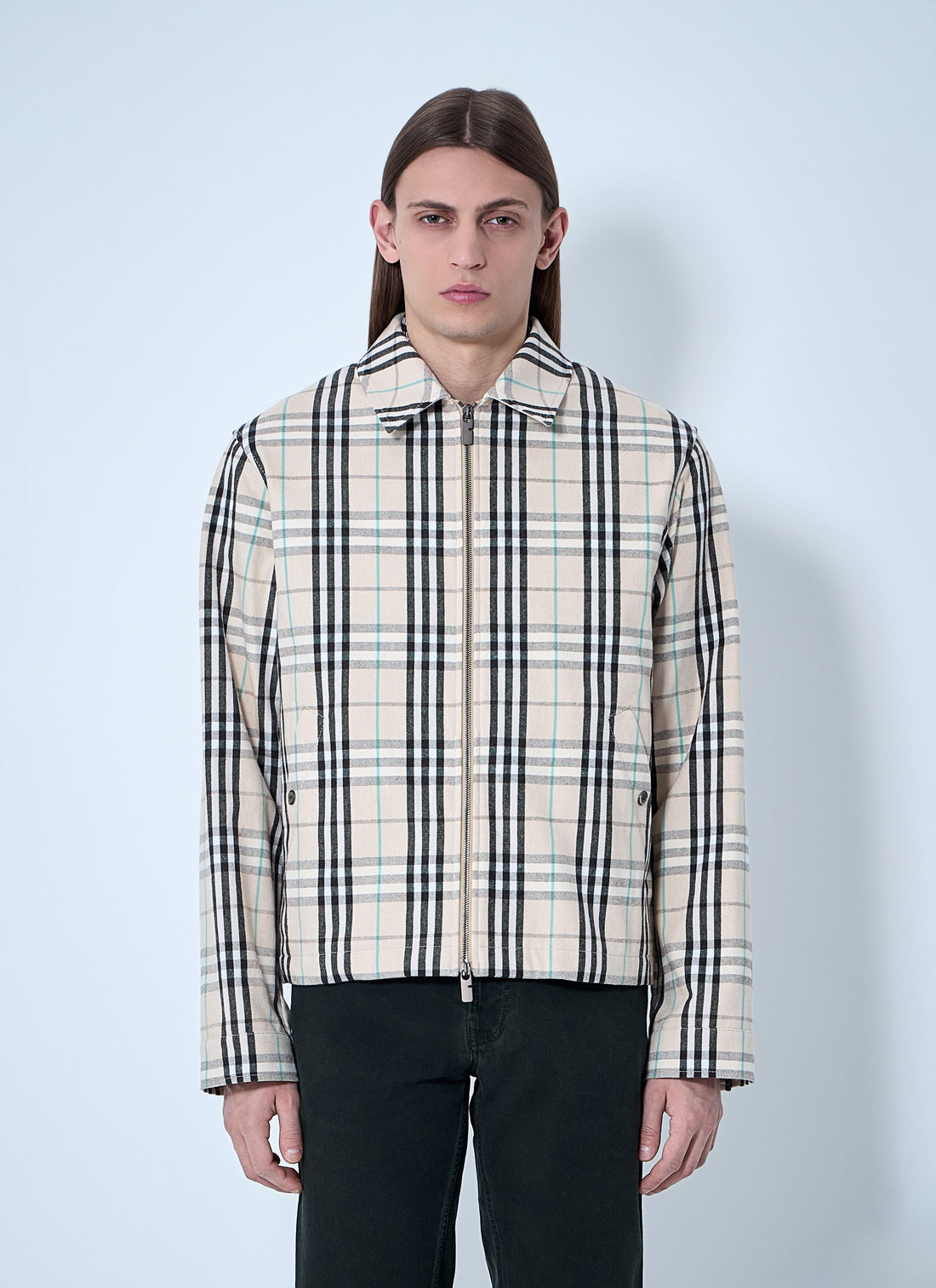 Burberry Men Check Cotton Harrington Jacket by Luosophy