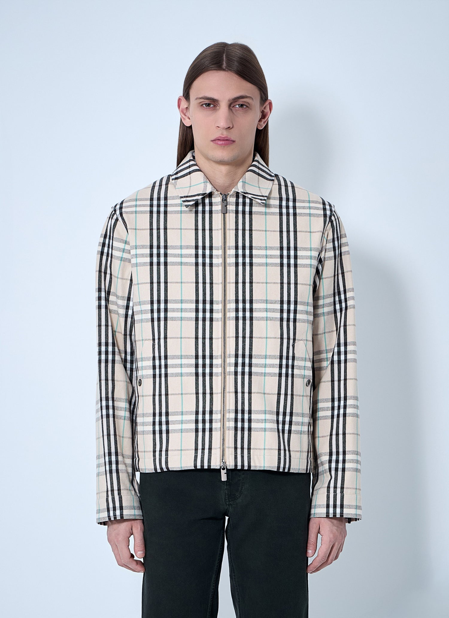 Burberry Men Check Cotton Harrington Jacket by Luosophy