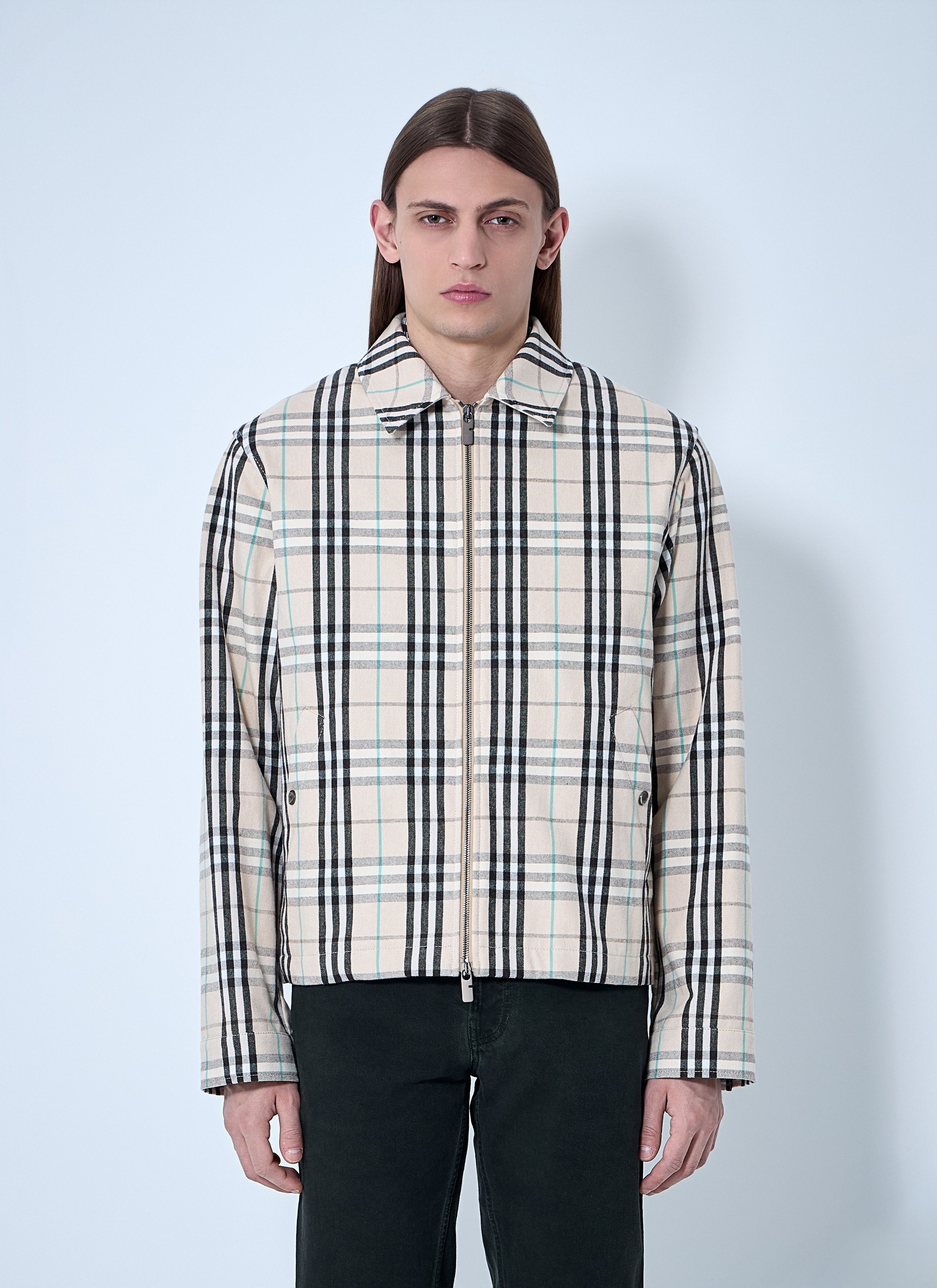 Burberry Men Check Cotton Harrington Jacket by Luosophy