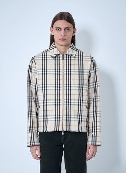 Burberry Men Check Cotton Harrington Jacket by Luosophy