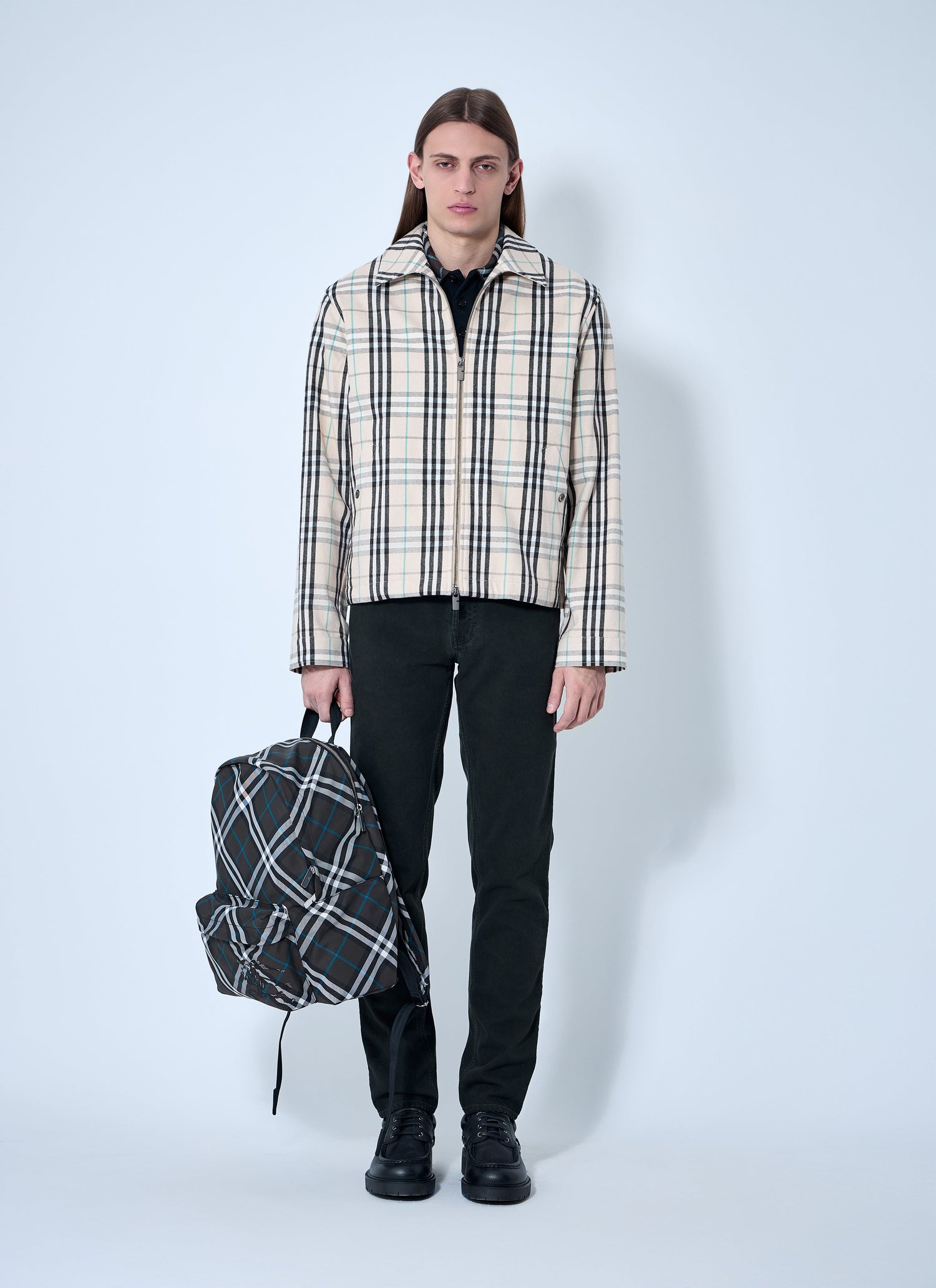 Burberry Men Check Cotton Harrington Jacket by Luosophy
