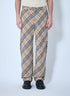 Burberry Men Check Linen-Blend Pants 