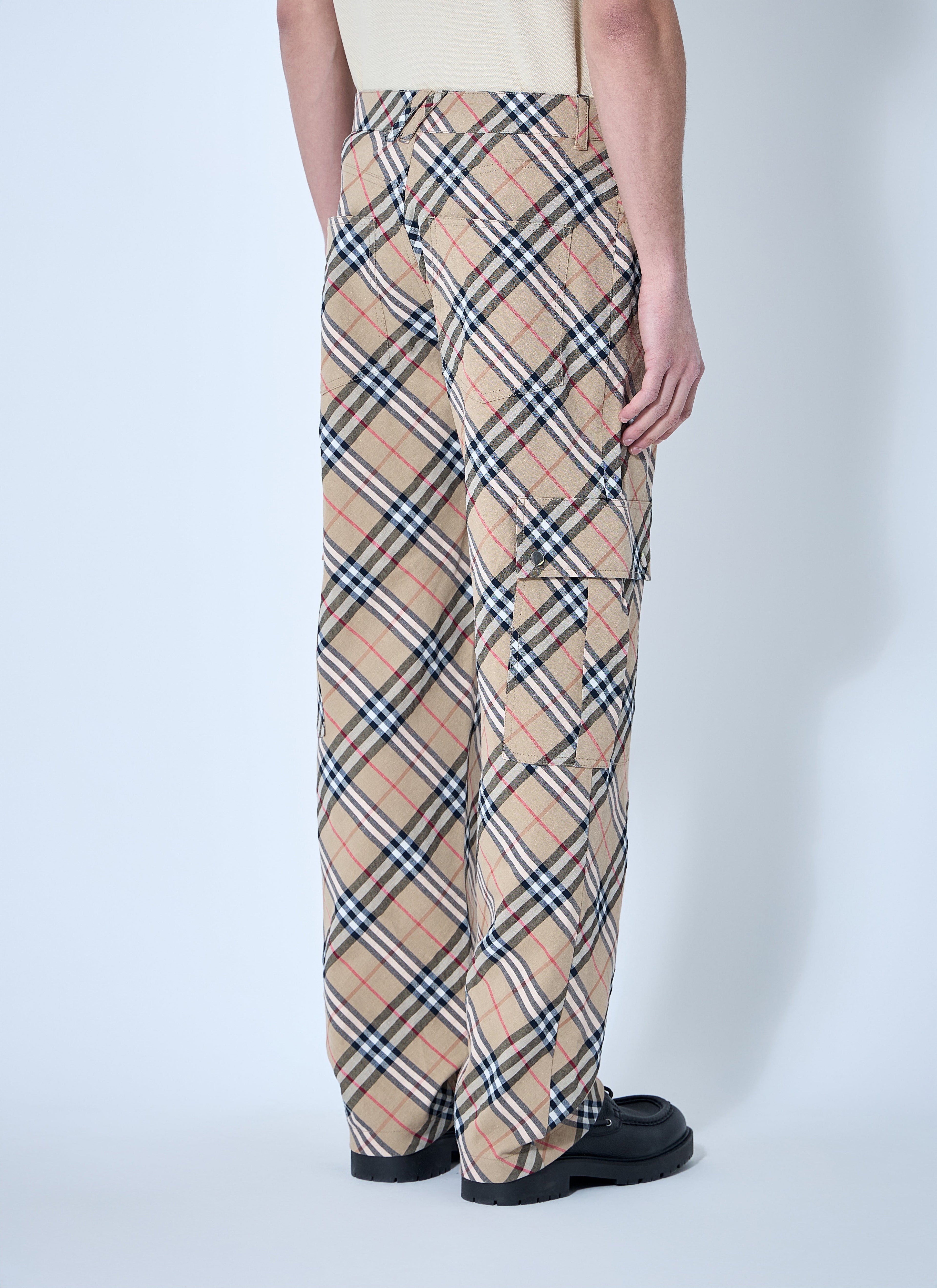 Burberry Men Check Linen-Blend Pants by Luosophy