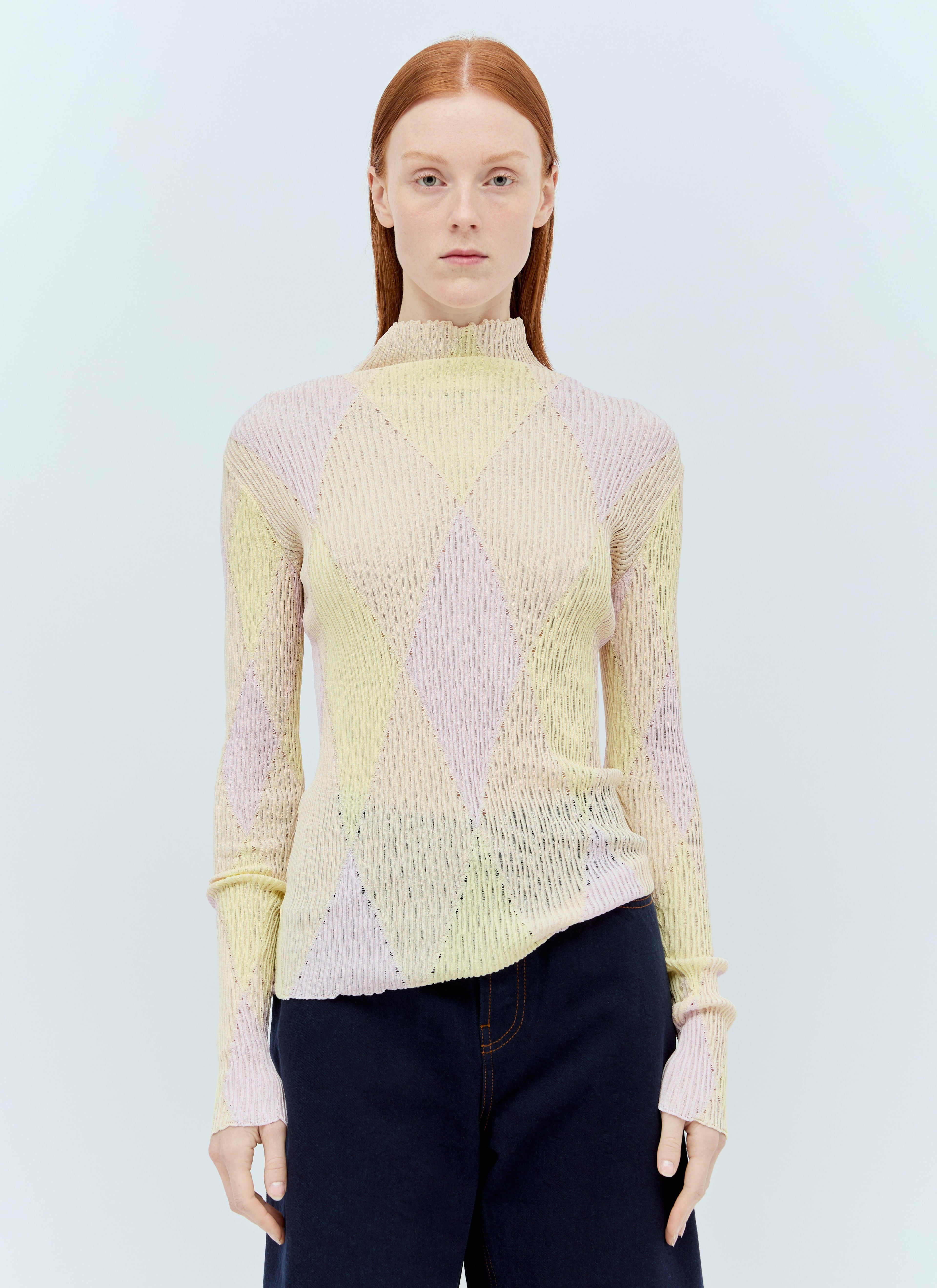 Burberry Women Argyle High-Neck Sweater by Luosophy