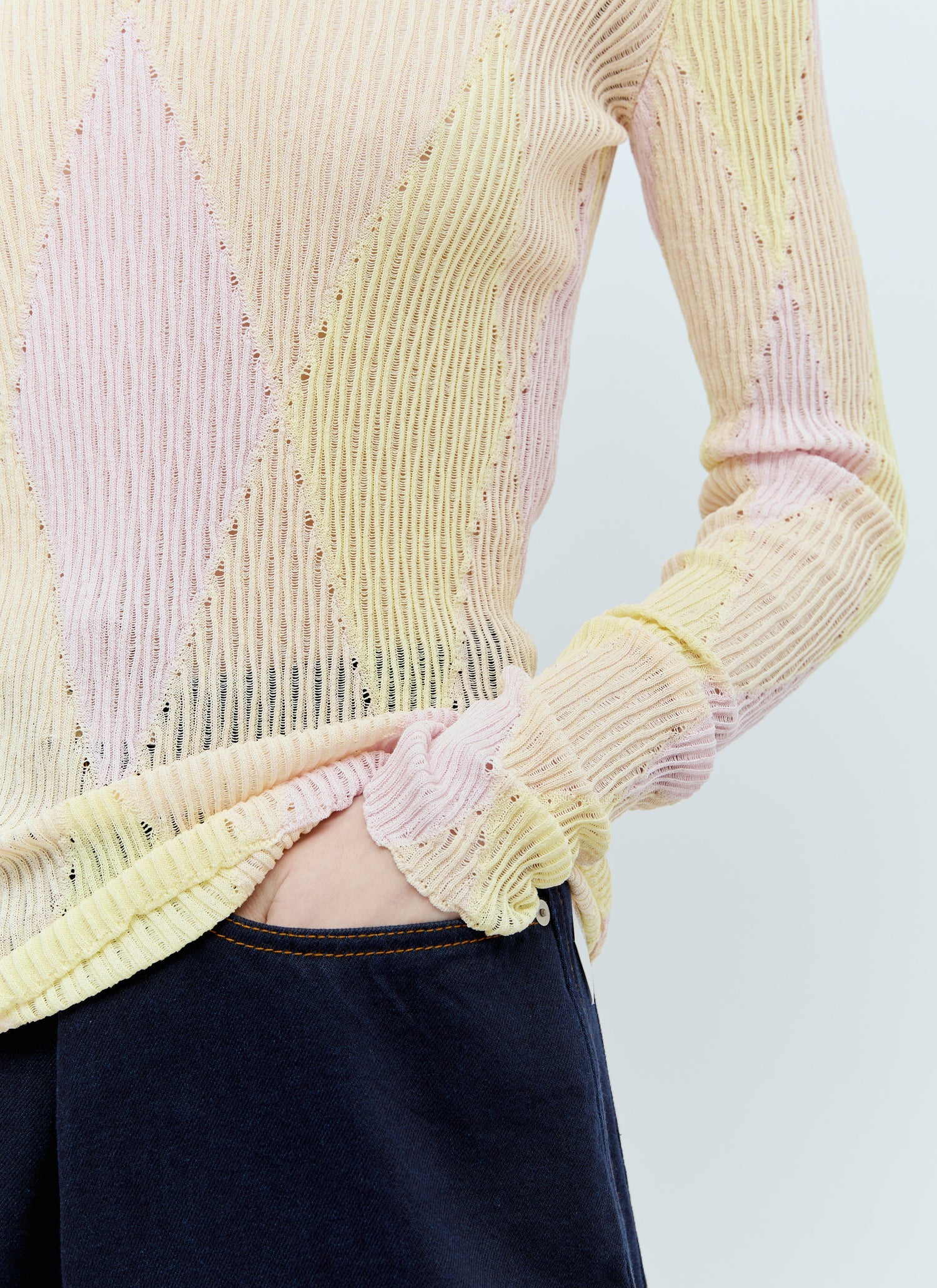 Burberry Women Argyle High-Neck Sweater by Luosophy
