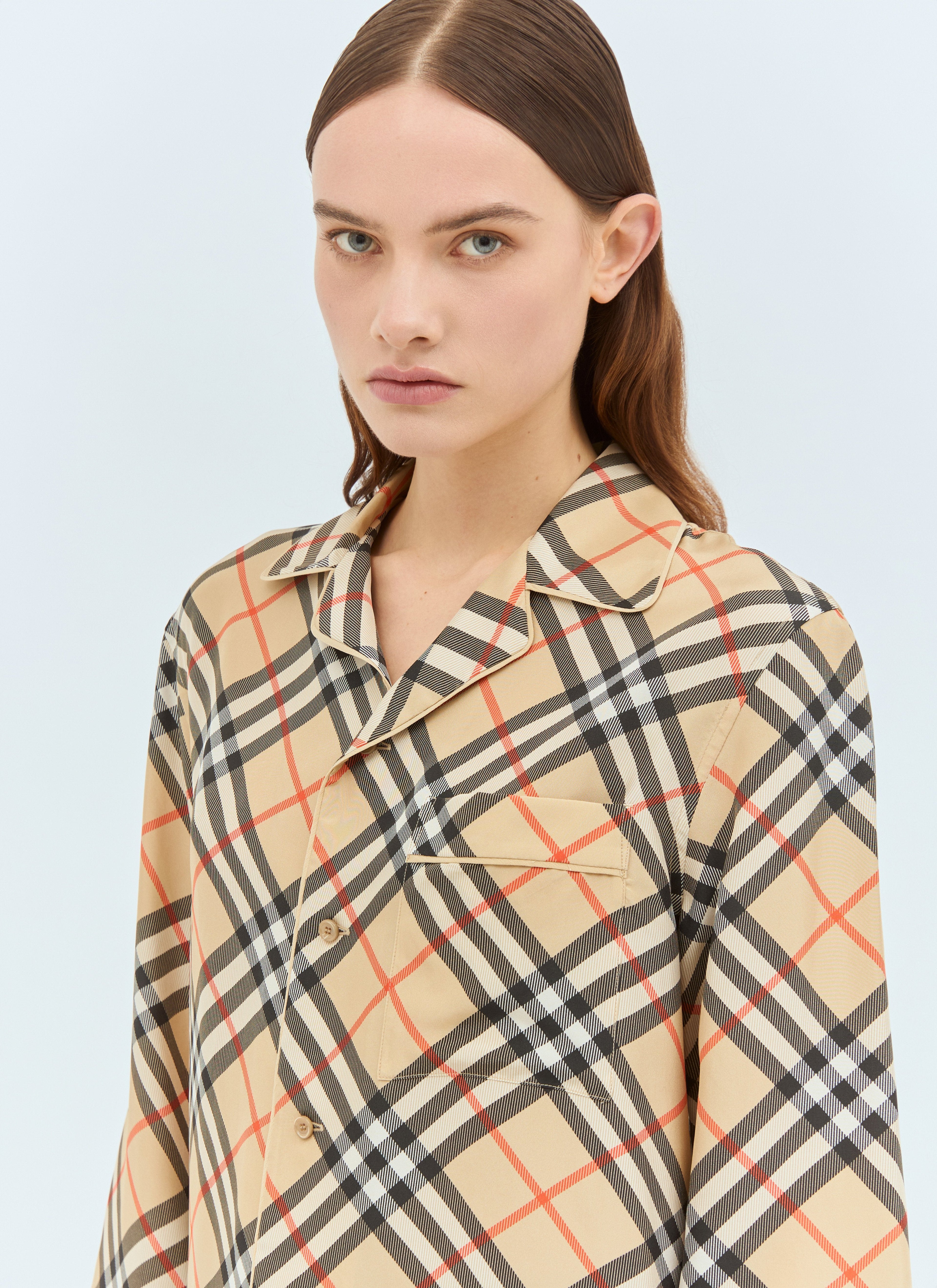 Burberry Women Check Silk Pyjama Shirt by Luosophy