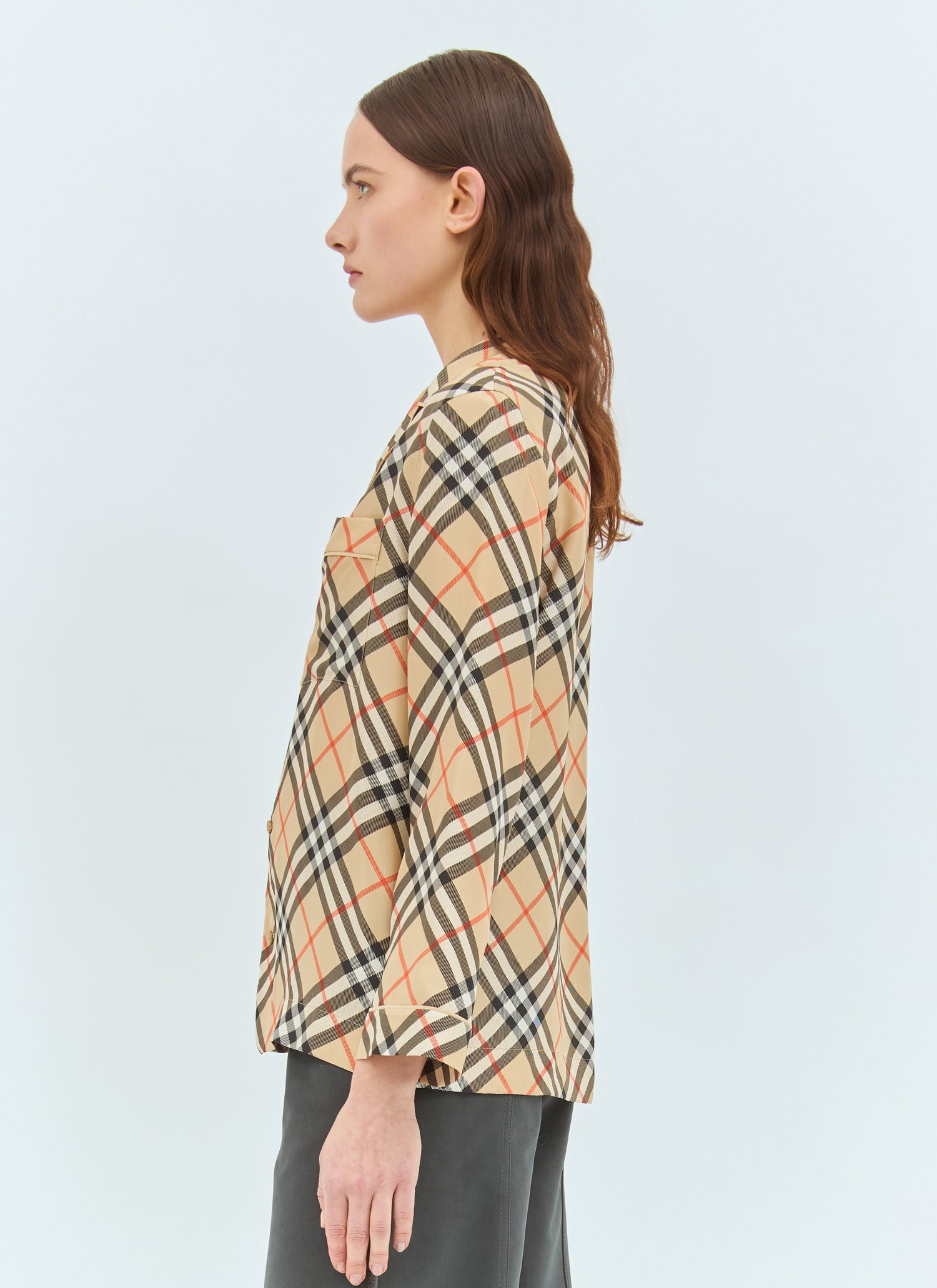 Burberry Women Check Silk Pyjama Shirt by Luosophy