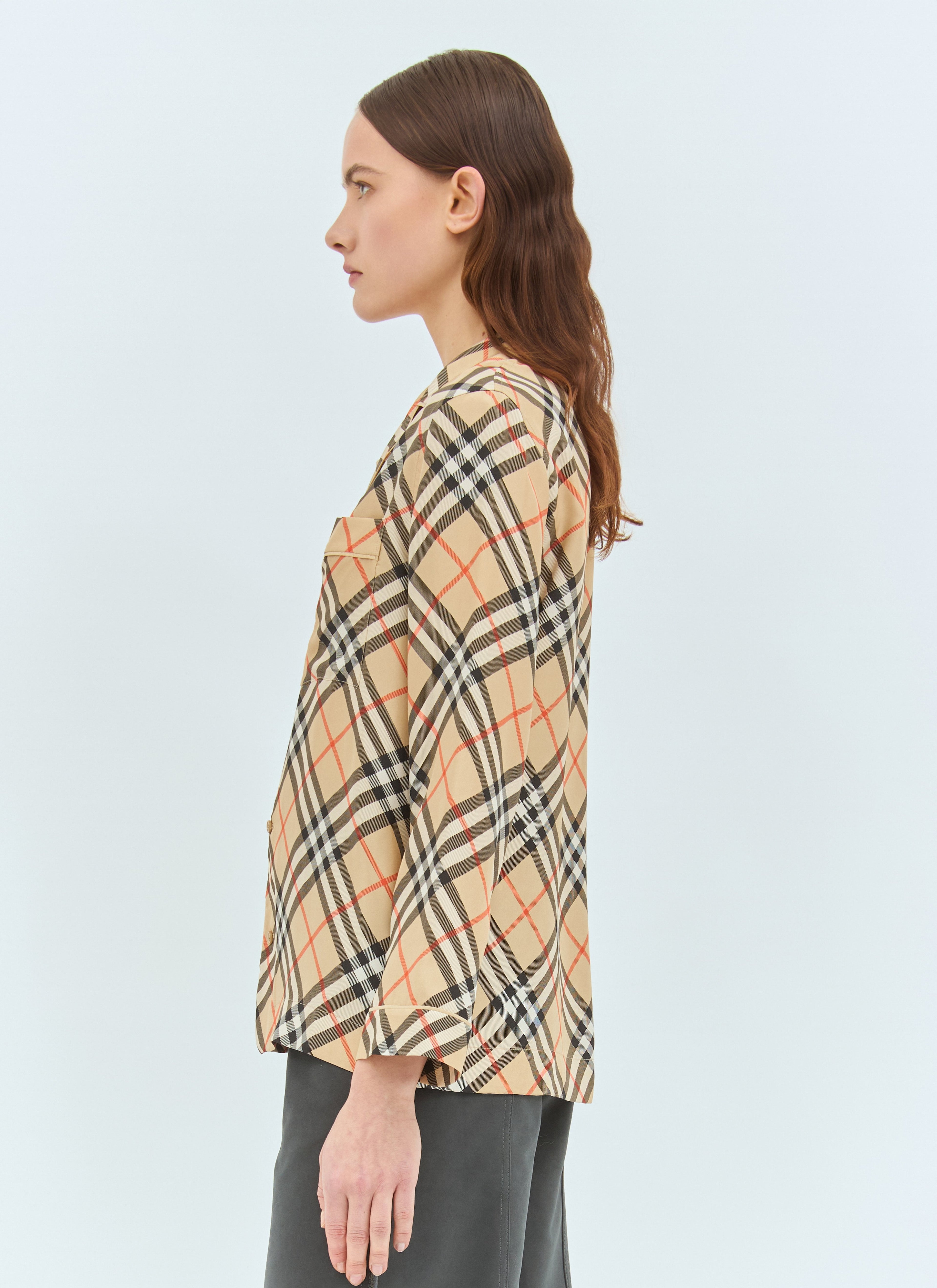 Burberry Women Check Silk Pyjama Shirt by Luosophy