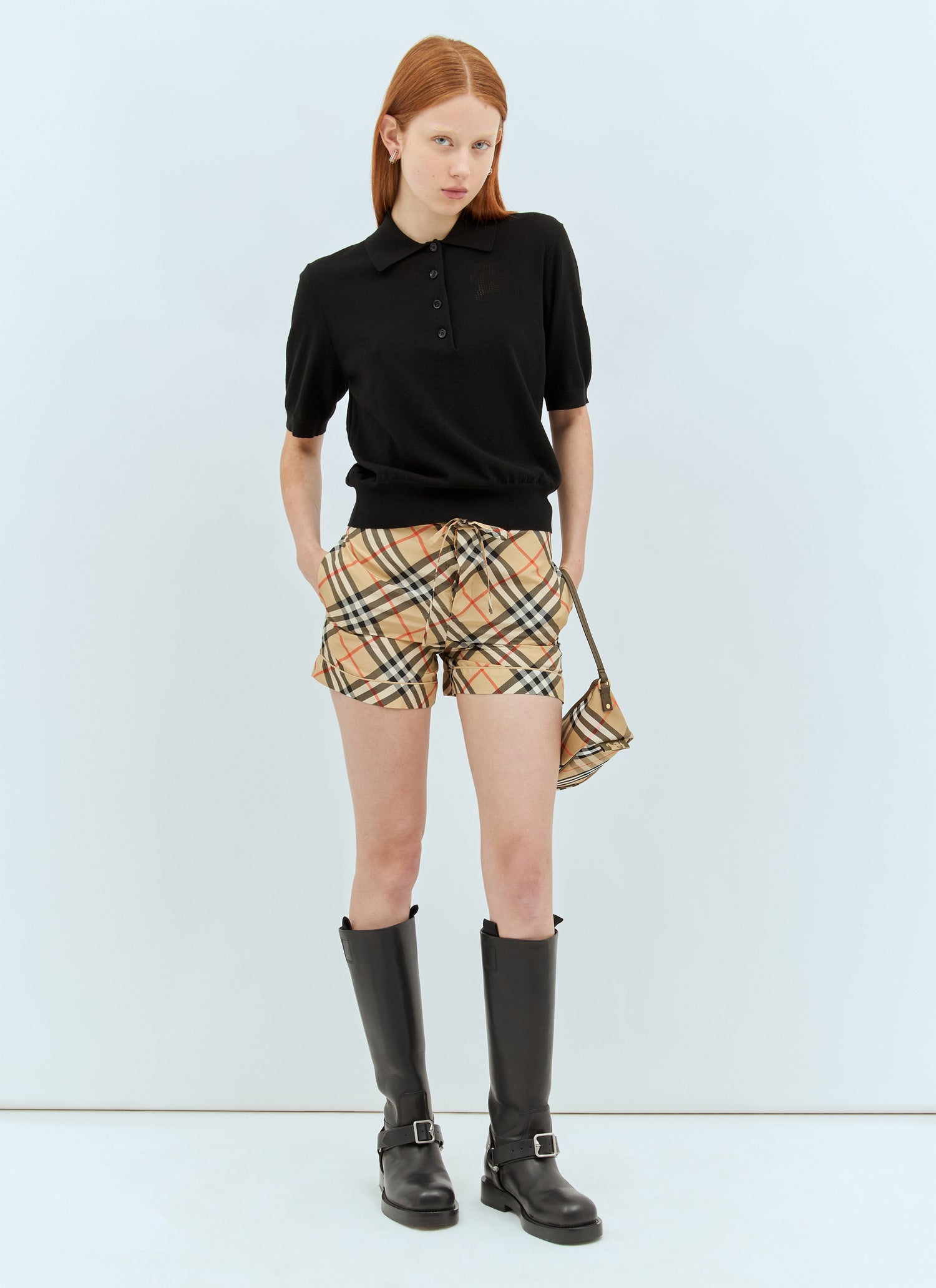 Burberry Women Check Silk Shorts by Luosophy