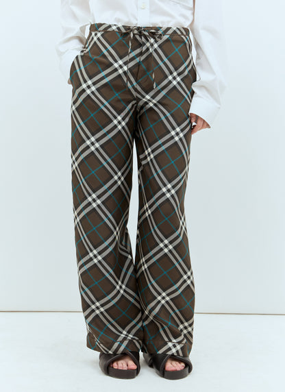 Burberry Women Check Silk Pants