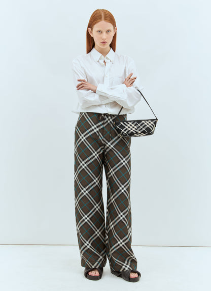 Burberry Women Check Silk Pants by Luosophy