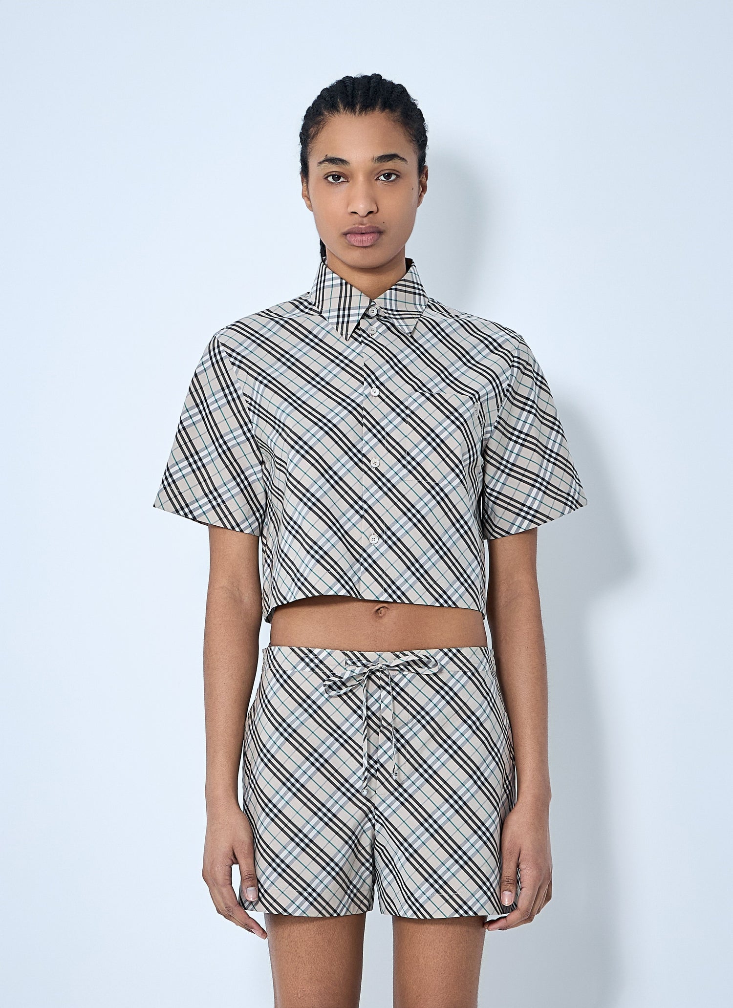 Burberry Women Crop Check Shirt by Luosophy