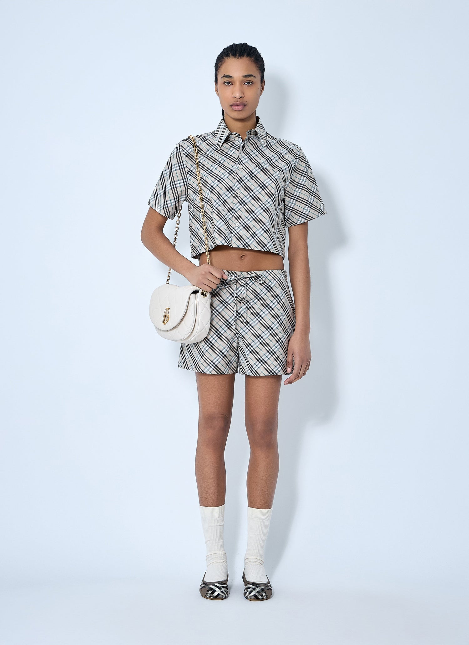 Burberry Women Crop Check Shirt by Luosophy