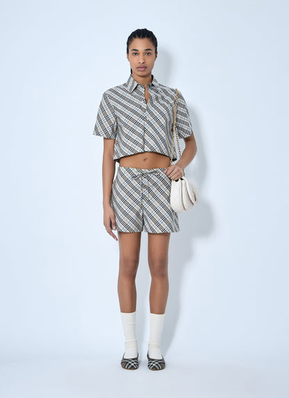 Burberry Women Check Drawstring Shorts by Luosophy