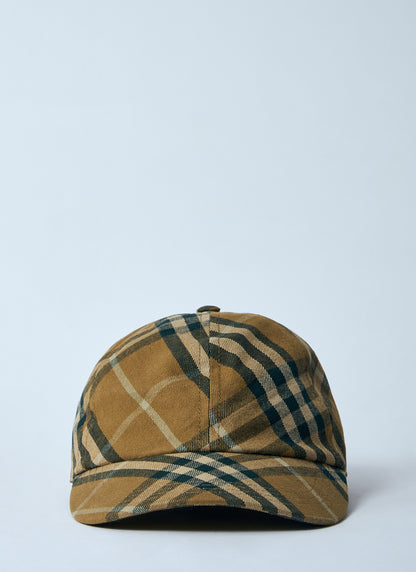 Burberry Men Check Cotton Baseball Cap by Luosophy