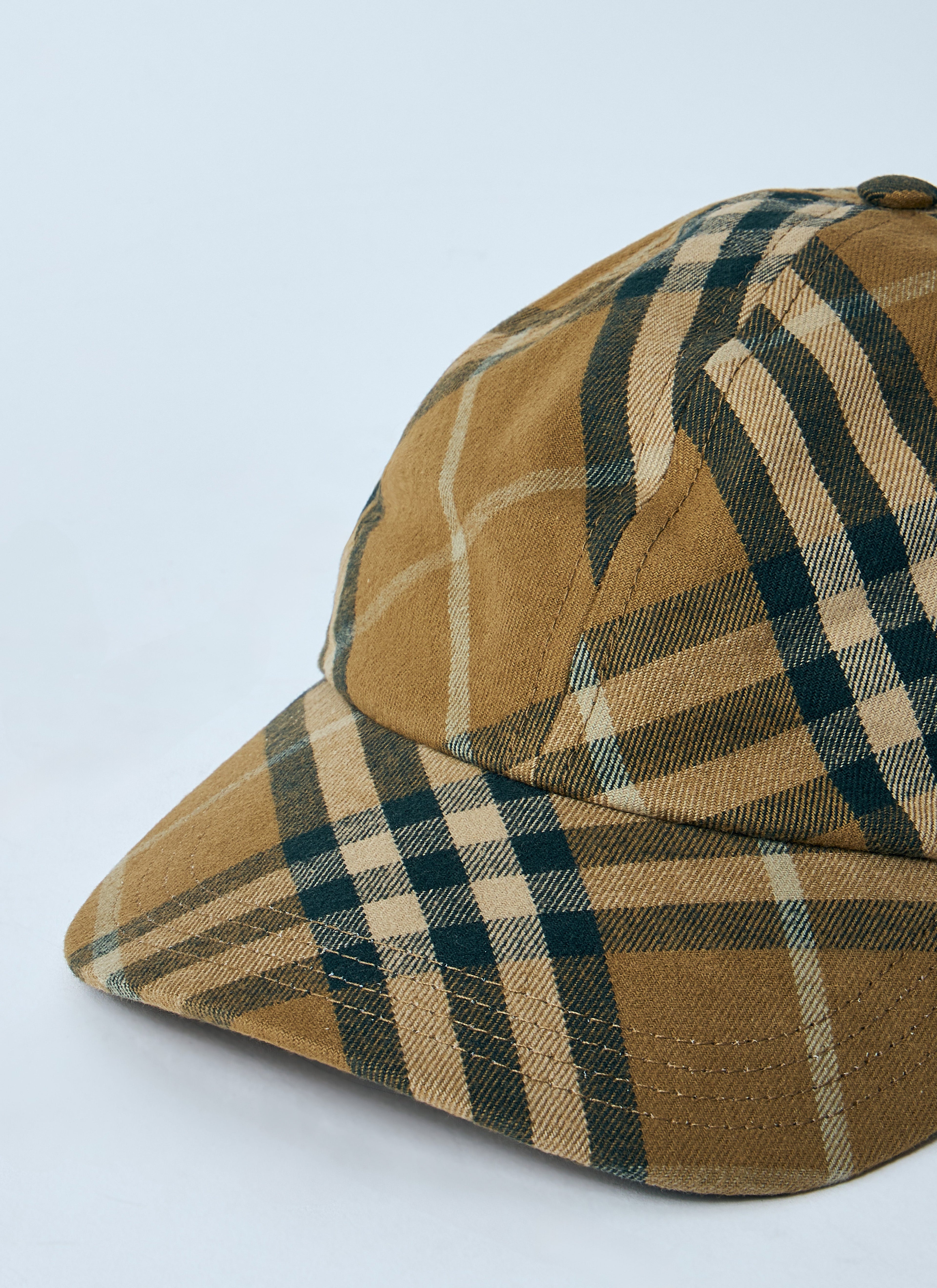 Burberry Men Check Cotton Baseball Cap by Luosophy
