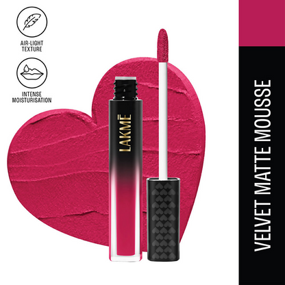 Lakme Xtraordin-Airy Velvet Matte Lip Mousse - Right Swipe Pink