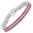 20.03 Carat Glass Filled Ruby and White Topaz .925 Sterling Silver Bracelet by Bids.com