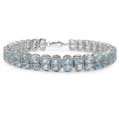 18.00 Carat Genuine Blue Topaz .925 Sterling Silver Bracelet by Bids.com