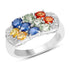 2.05 Carat Genuine Multi Sapphire .925 Sterling Silver Ring by Bids.com