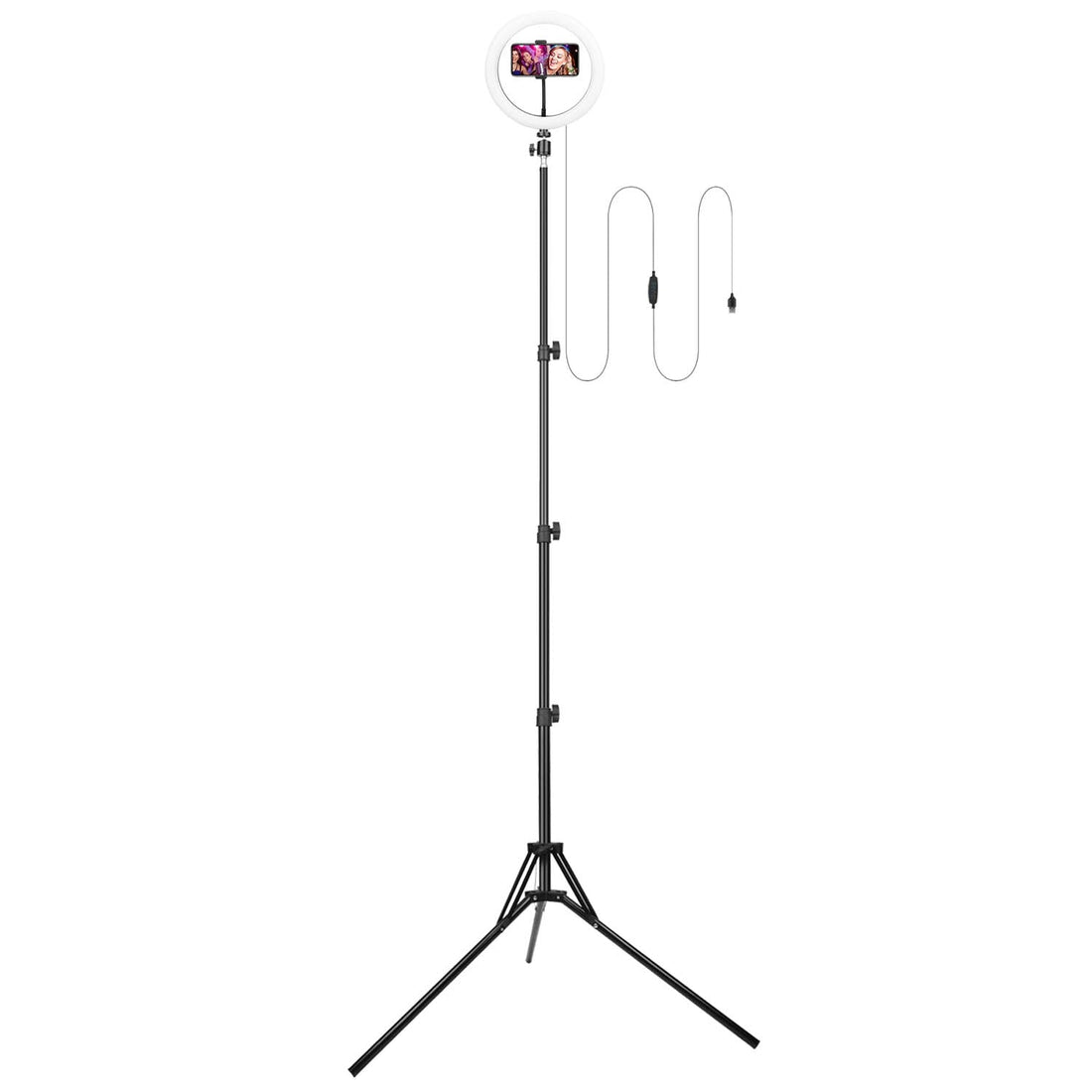 10in LED Selfie Ring Light Dimmable 120 LEDs Makeup Ring Lights w/ Adjustable Tripod Stand Cell Phone Holder USB Powered For YouTube Video/Live Stream 