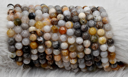 Bamboo Leaf Beads, Natural Crystal Round Beads 8mm  DestGlow