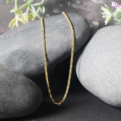 Diamond Cut Fancy Links Pendant Chain in 14k Yellow Gold (1.5mm) by Bids.com