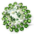9.89 Carat Genuine Green Amethyst and Chrome Diopside .925 Sterling Silver Ring  DestGlow
